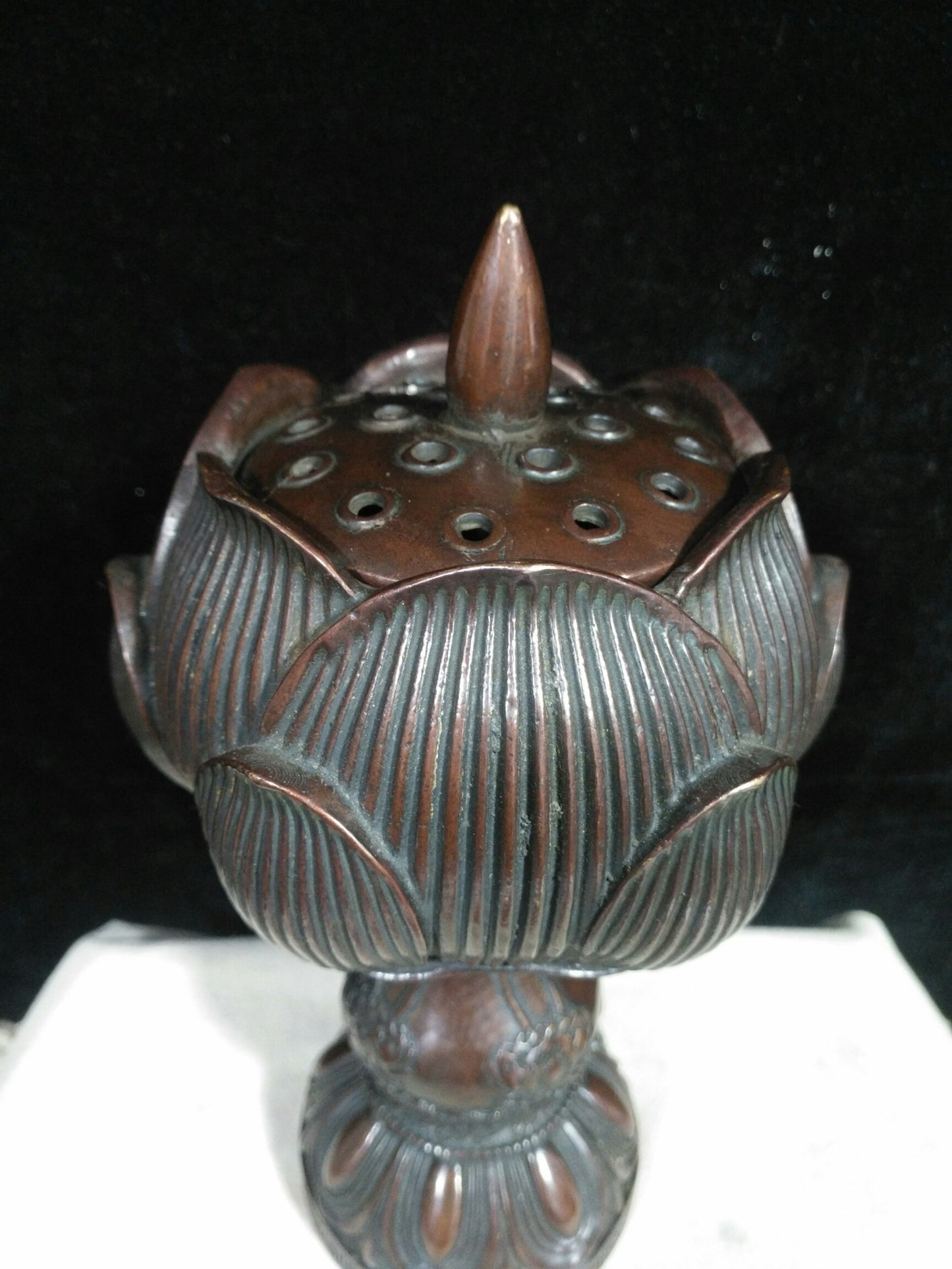 Pure copper lotus incense burner