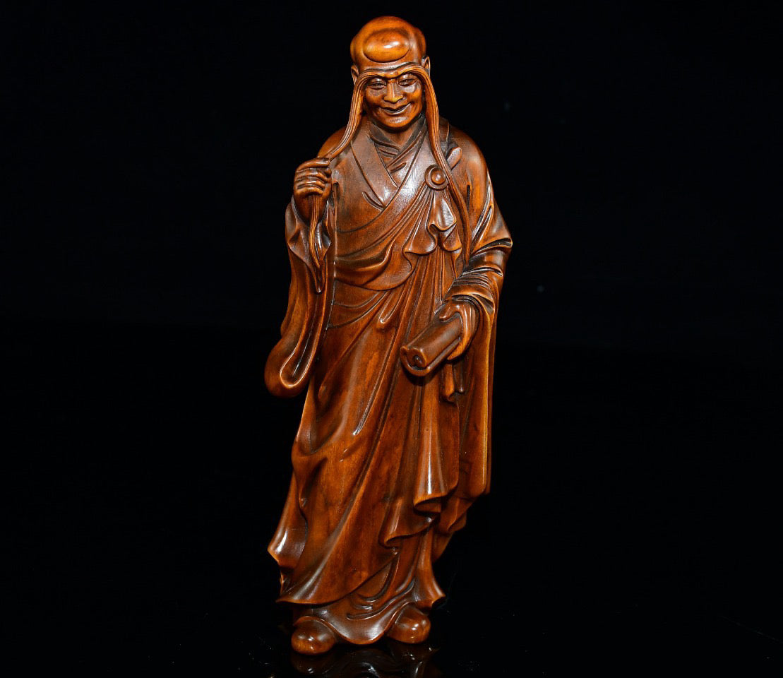 Boxwood long eyebrow Arhat decoration