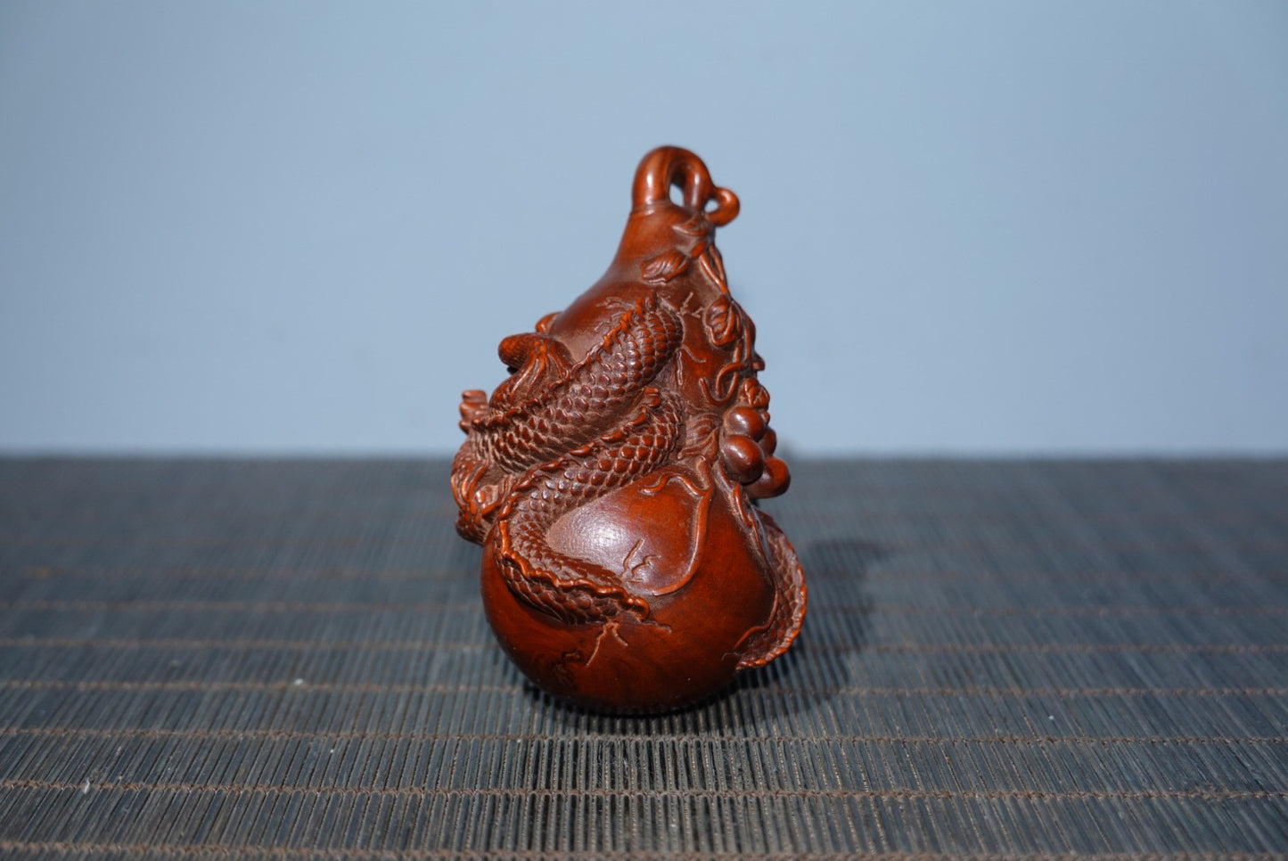 Collection Huangyang Wood Carved Dragon Gourd Handheld Gift