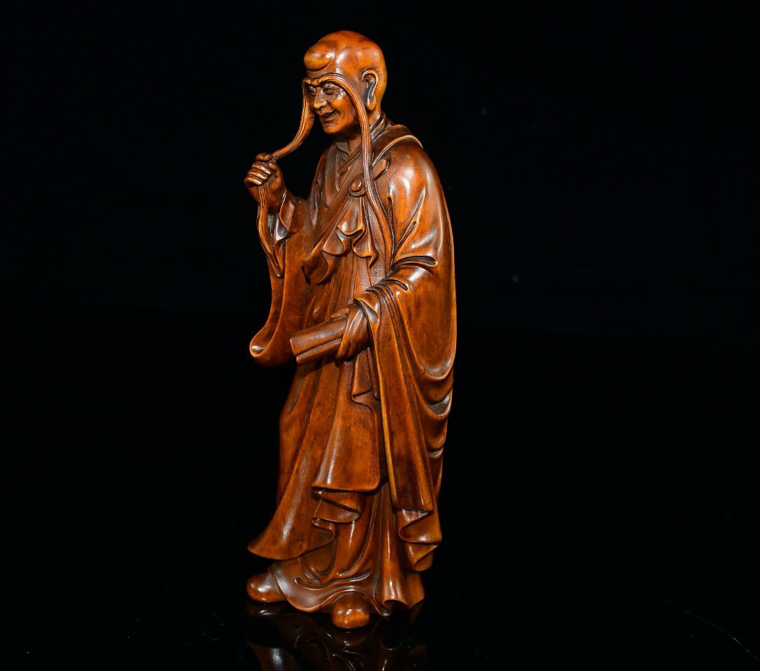 Boxwood long eyebrow Arhat decoration