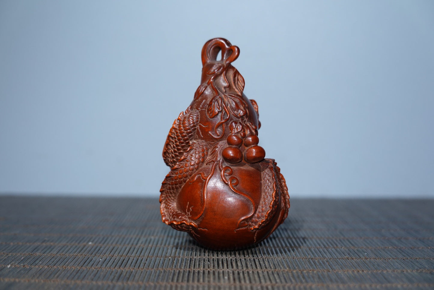 Collection Huangyang Wood Carved Dragon Gourd Handheld Gift