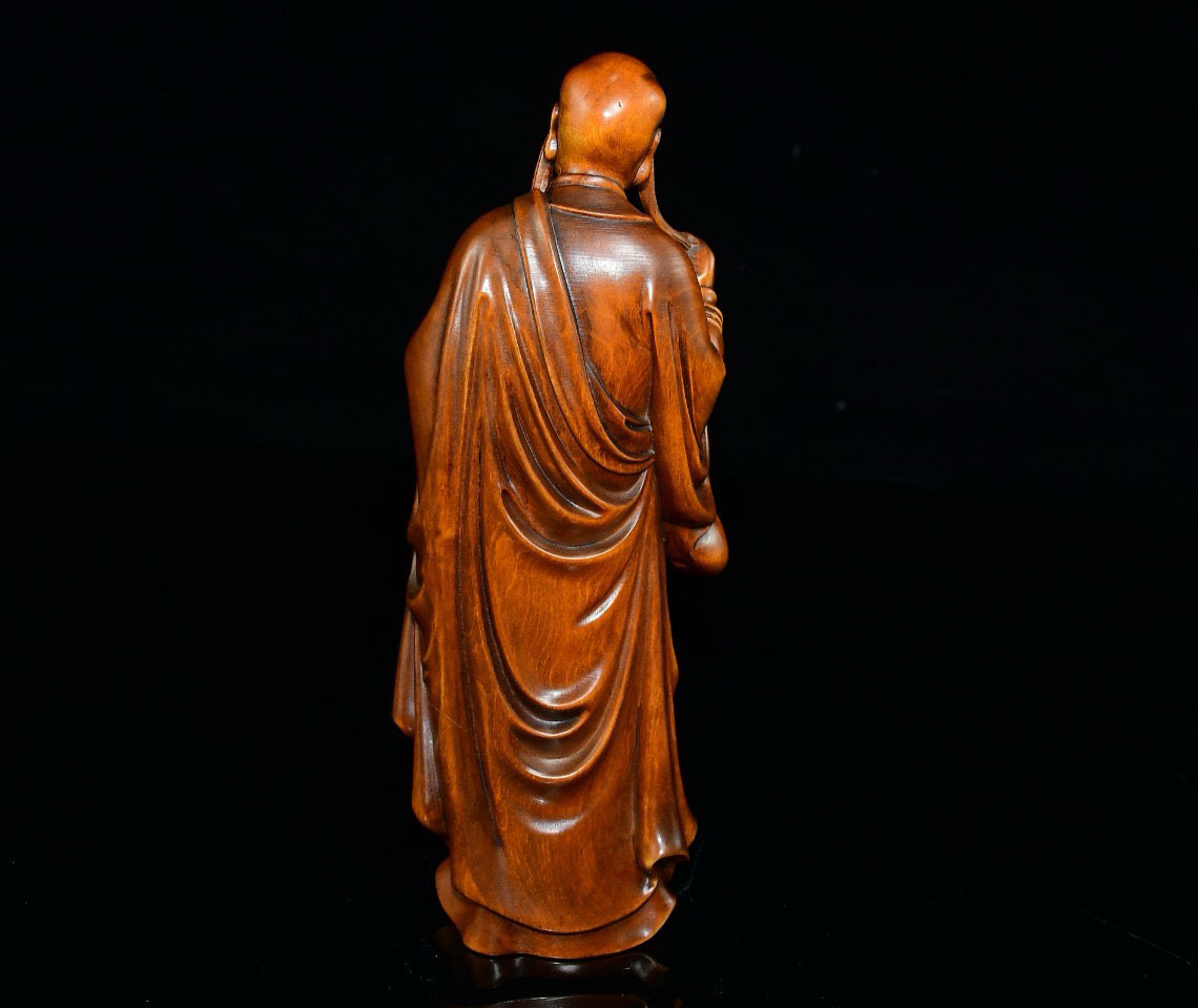 Boxwood long eyebrow Arhat decoration