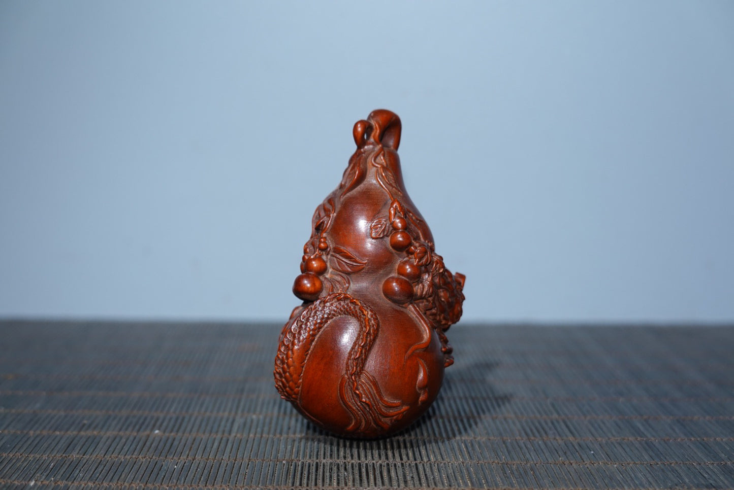 Collection Huangyang Wood Carved Dragon Gourd Handheld Gift