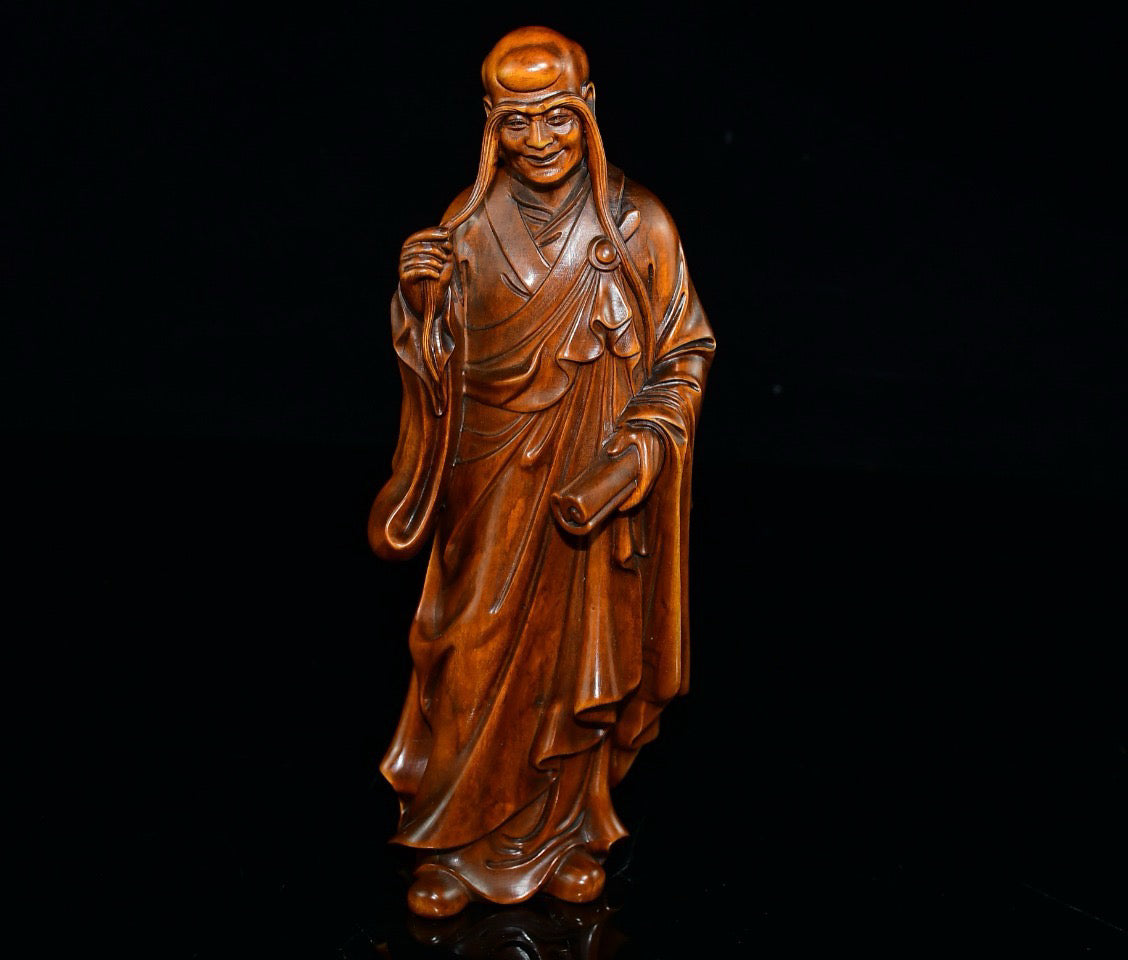 Boxwood long eyebrow Arhat decoration