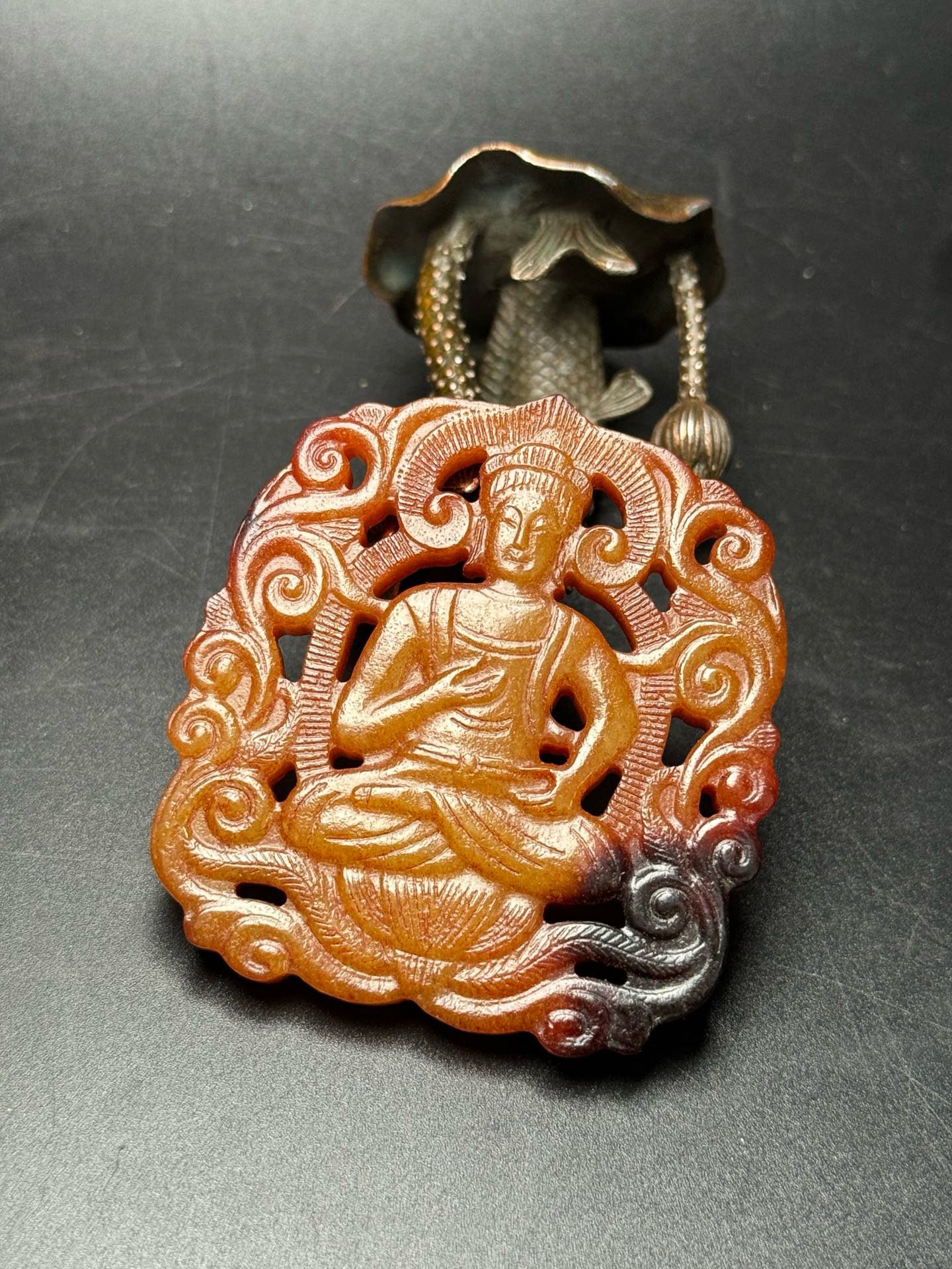 Chinese antique Hotan Jade Guanyin jade pendant