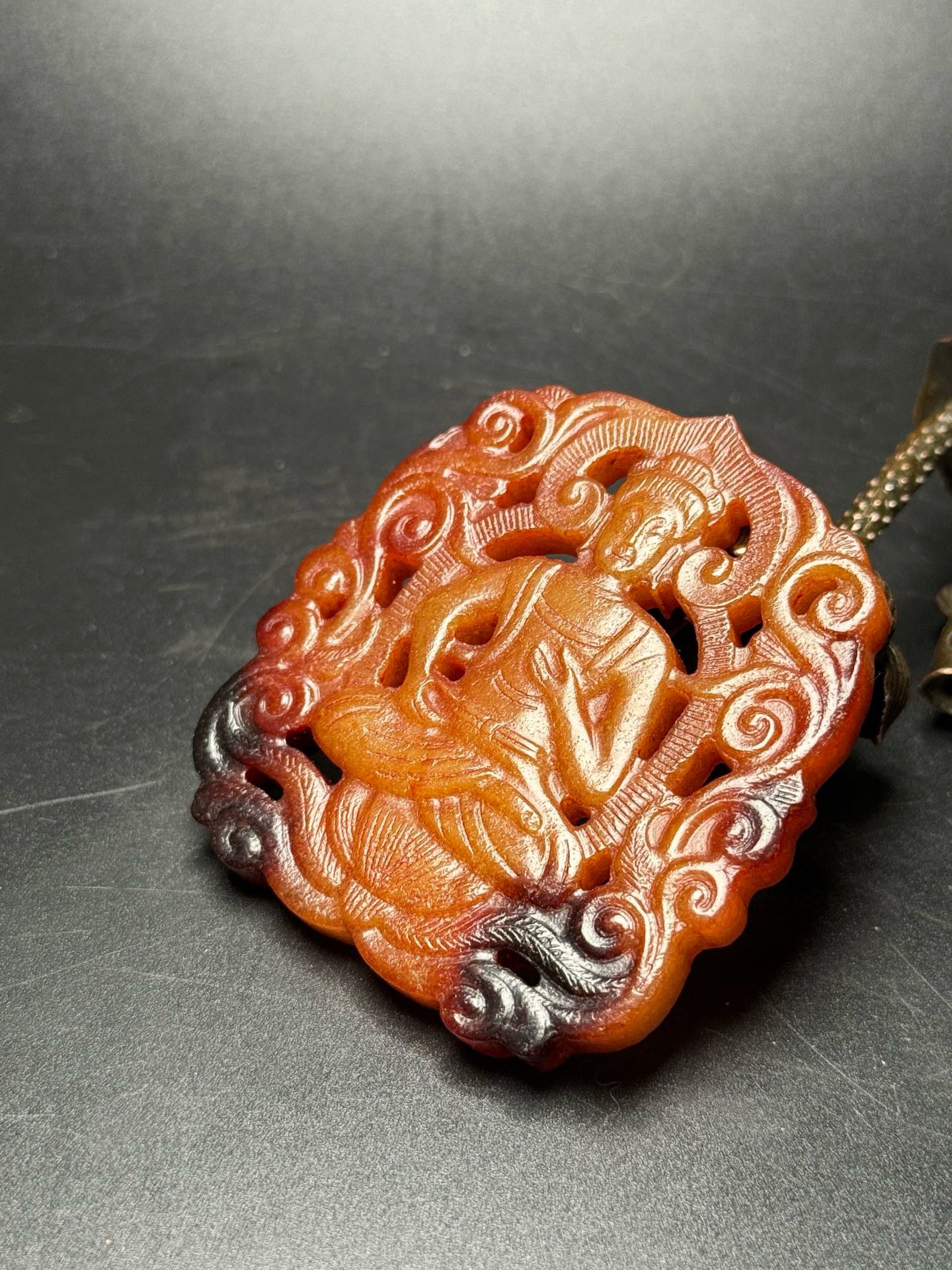 Chinese antique Hotan Jade Guanyin jade pendant