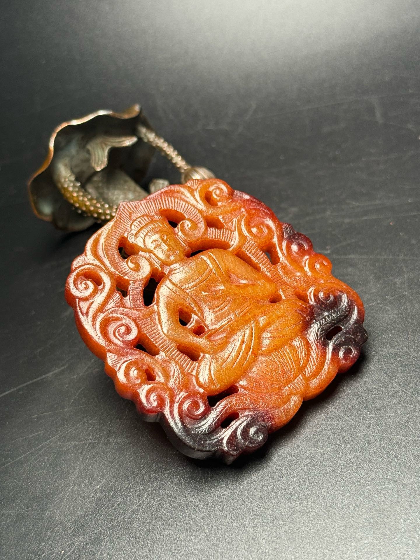 Chinese antique Hotan Jade Guanyin jade pendant