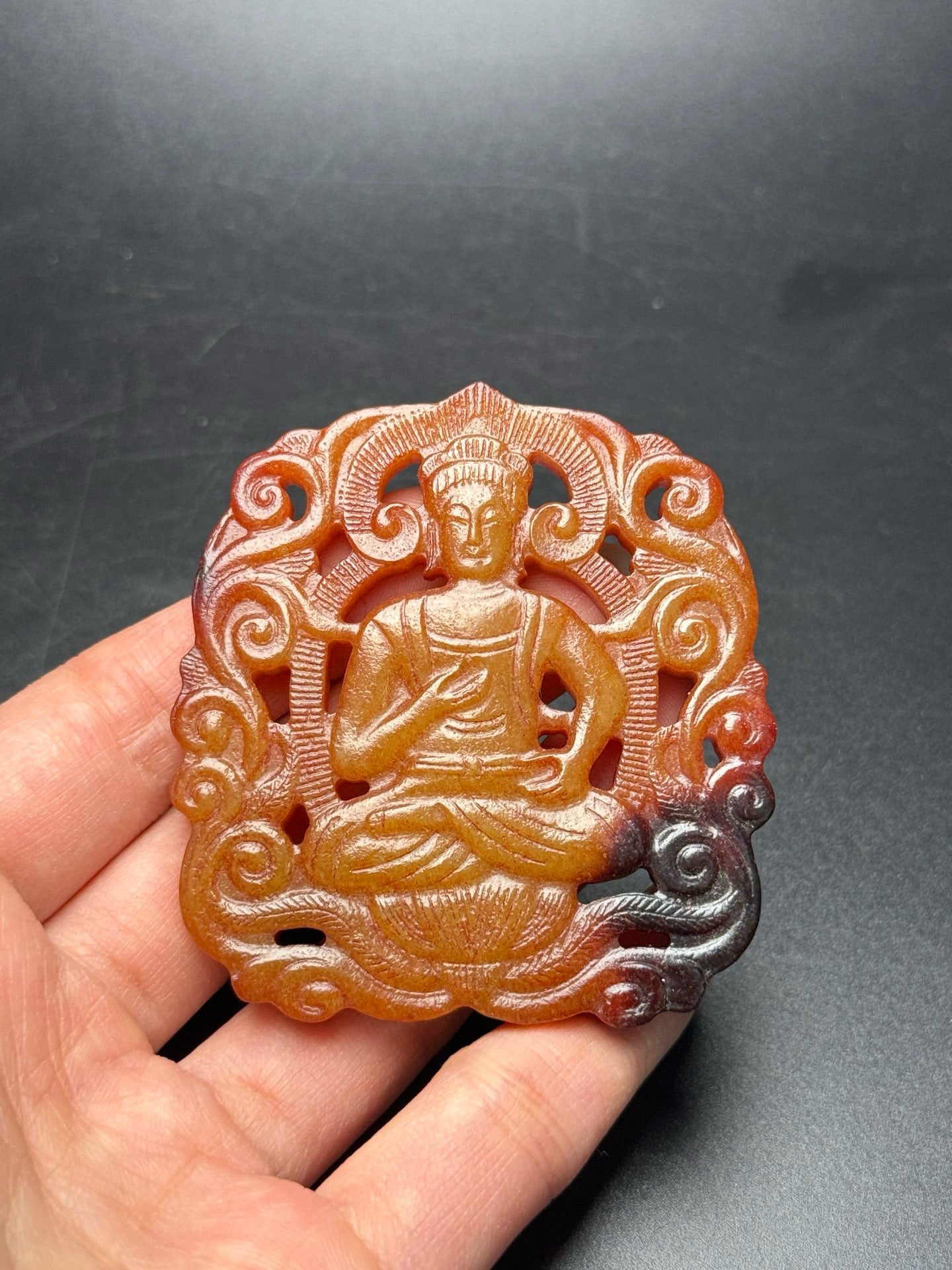 Chinese antique Hotan Jade Guanyin jade pendant