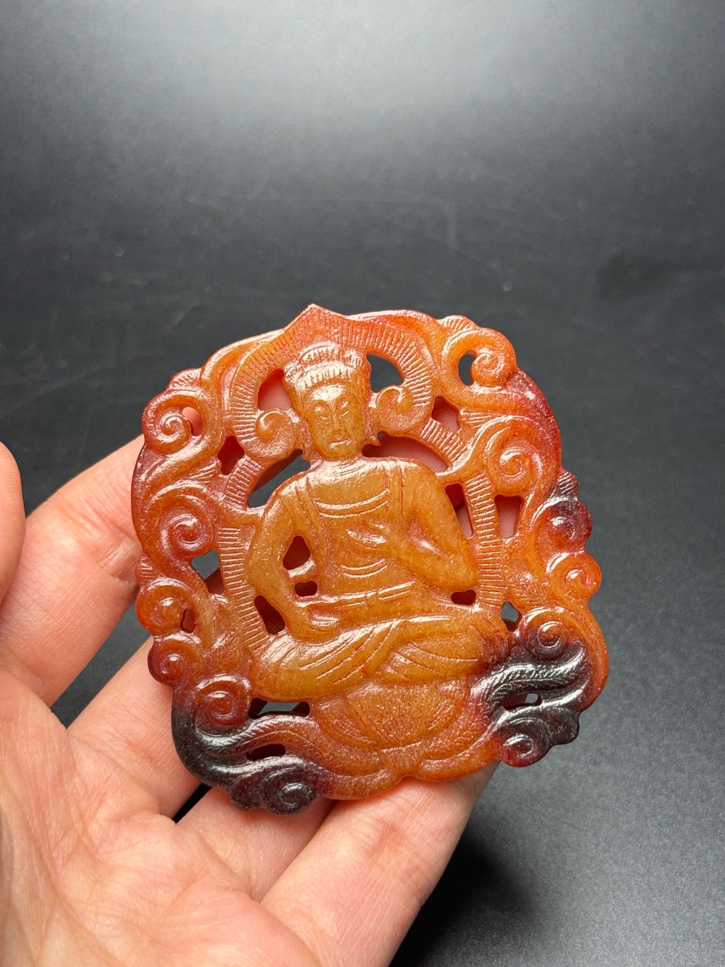 Chinese antique Hotan Jade Guanyin jade pendant