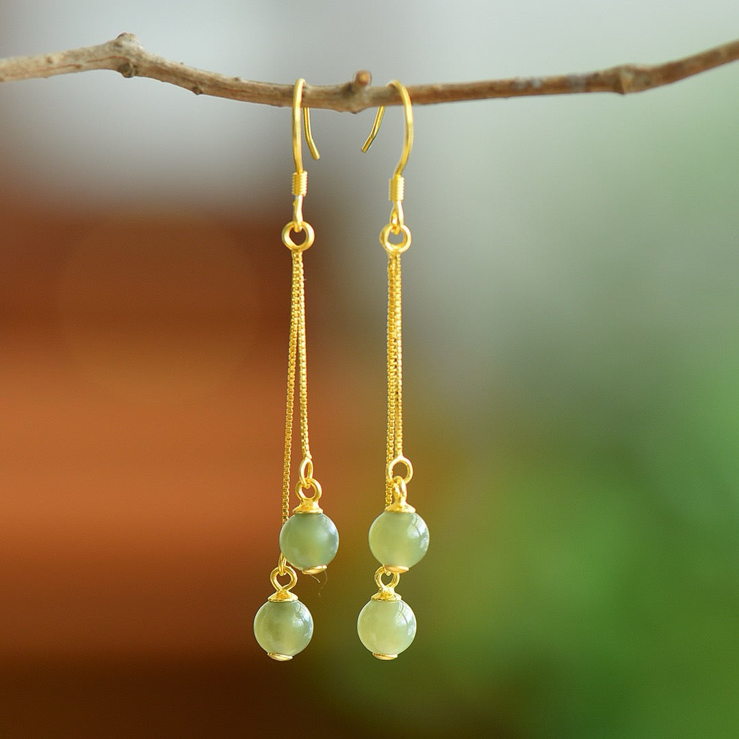 Silver Hotan Jade Qinghai Earrings