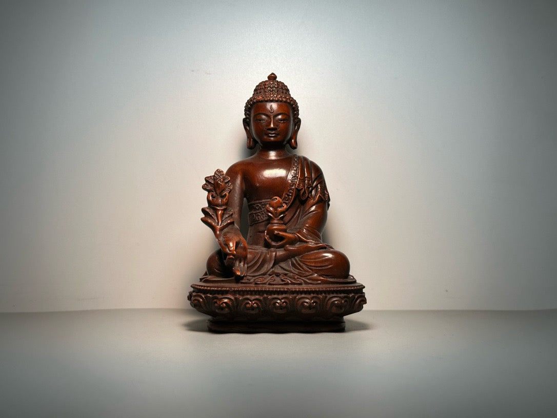 Chinese antique boxwood carving with exquisite craftsmanship to carve Tibetan Buddha