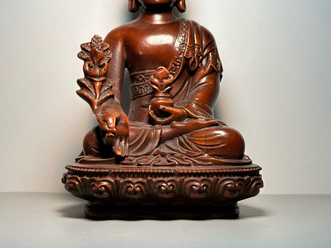 Chinese antique boxwood carving with exquisite craftsmanship to carve Tibetan Buddha