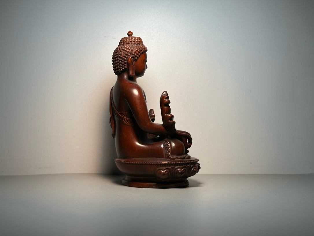 Chinese antique boxwood carving with exquisite craftsmanship to carve Tibetan Buddha