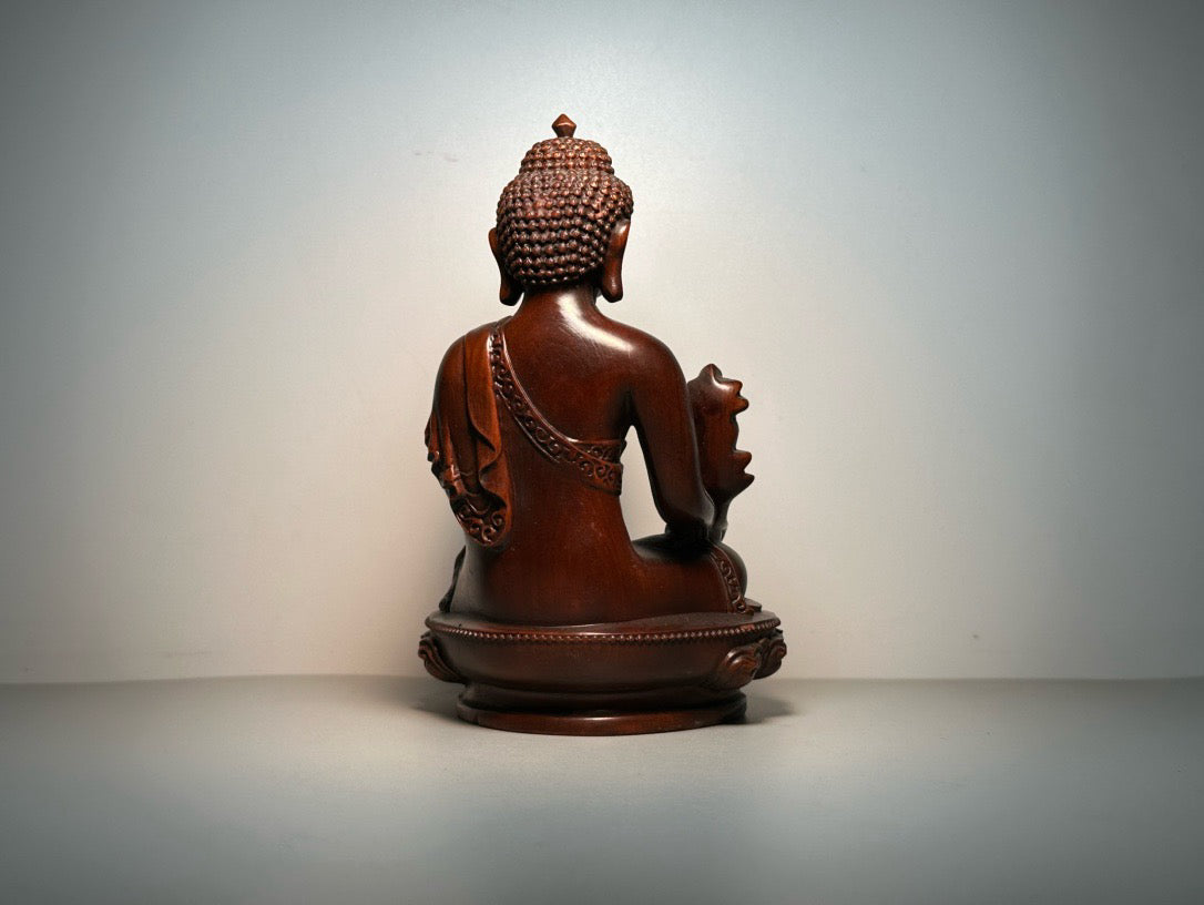 Chinese antique boxwood carving with exquisite craftsmanship to carve Tibetan Buddha