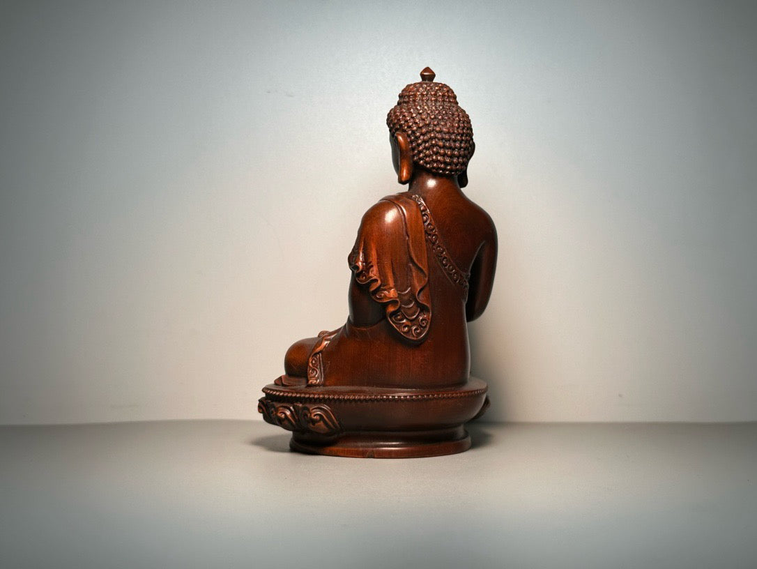 Chinese antique boxwood carving with exquisite craftsmanship to carve Tibetan Buddha