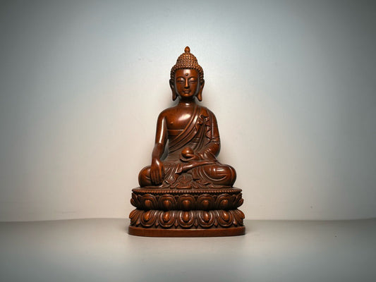 Chinese antique boxwood carving with exquisite craftsmanship, carving medicine jars and storing Buddha