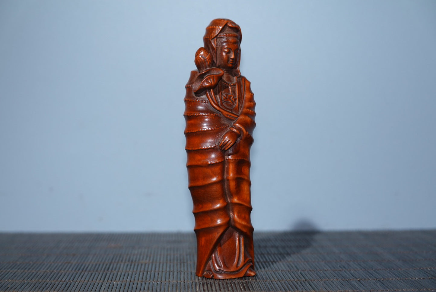 Collected boxwood carved Guanyin ornaments, furniture ornaments