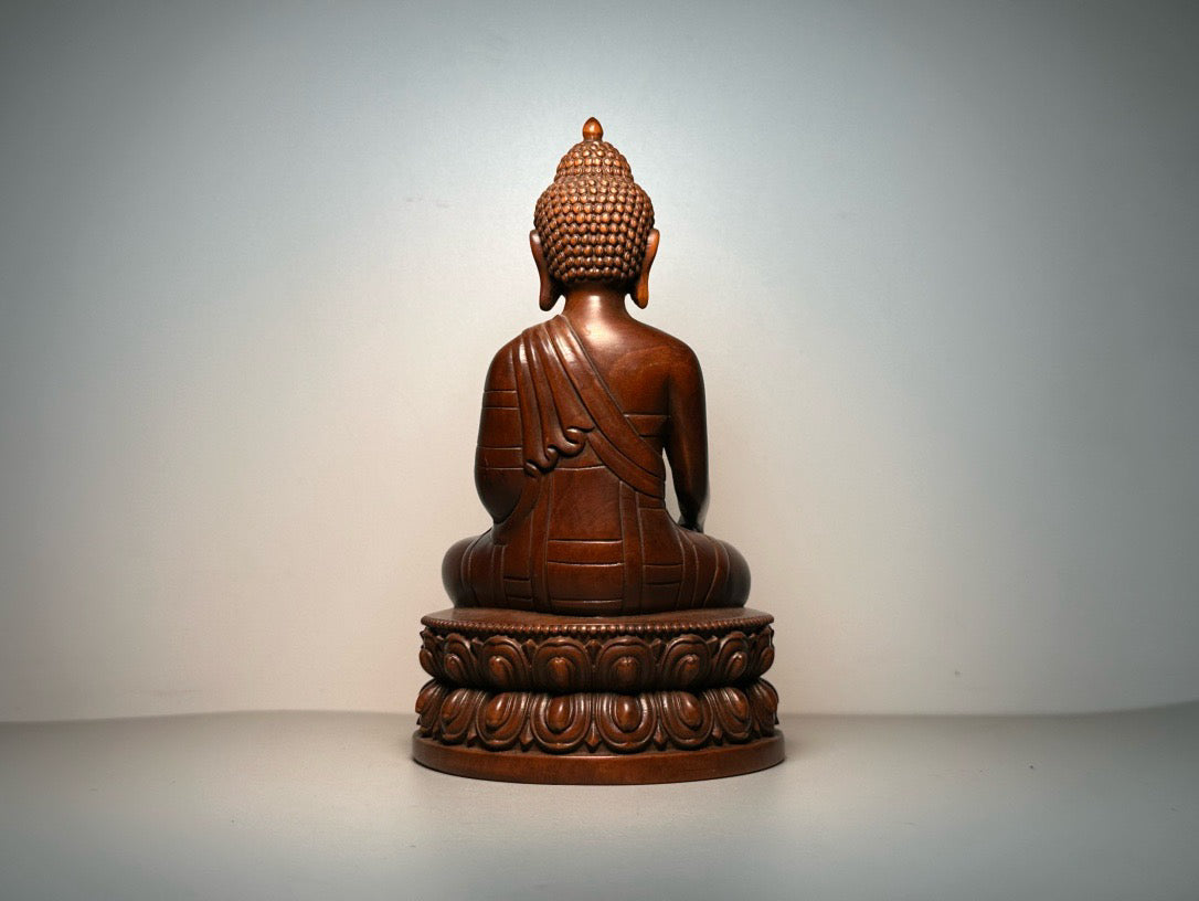 Chinese antique boxwood carving with exquisite craftsmanship, carving medicine jars and storing Buddha