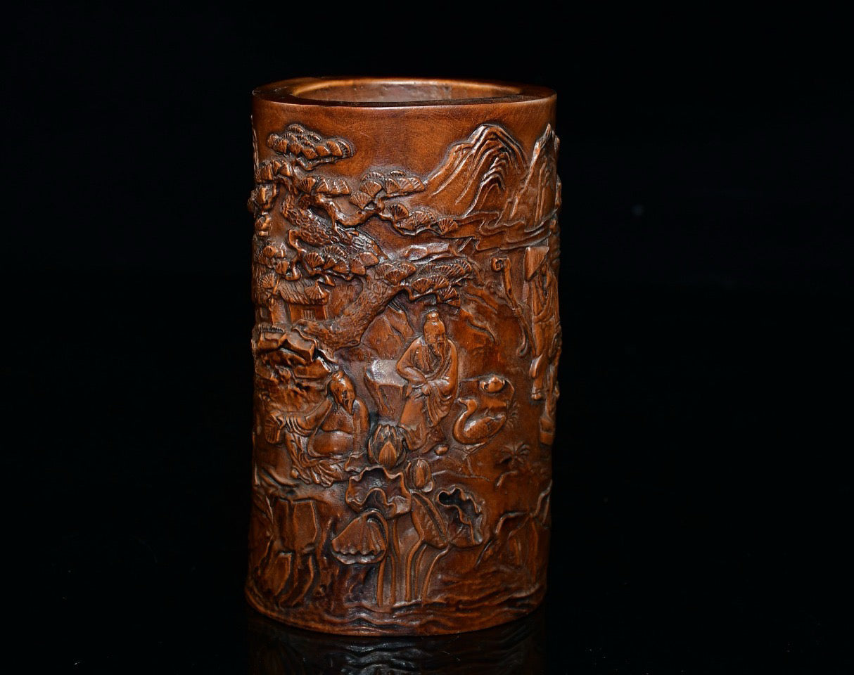 Huangyang wooden pen holder ornament
