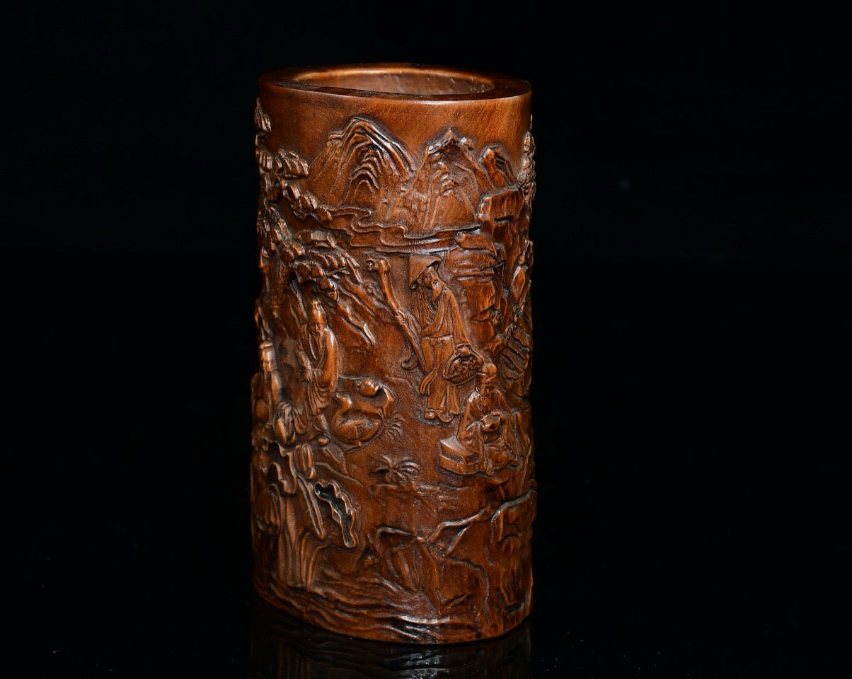 Huangyang wooden pen holder ornament