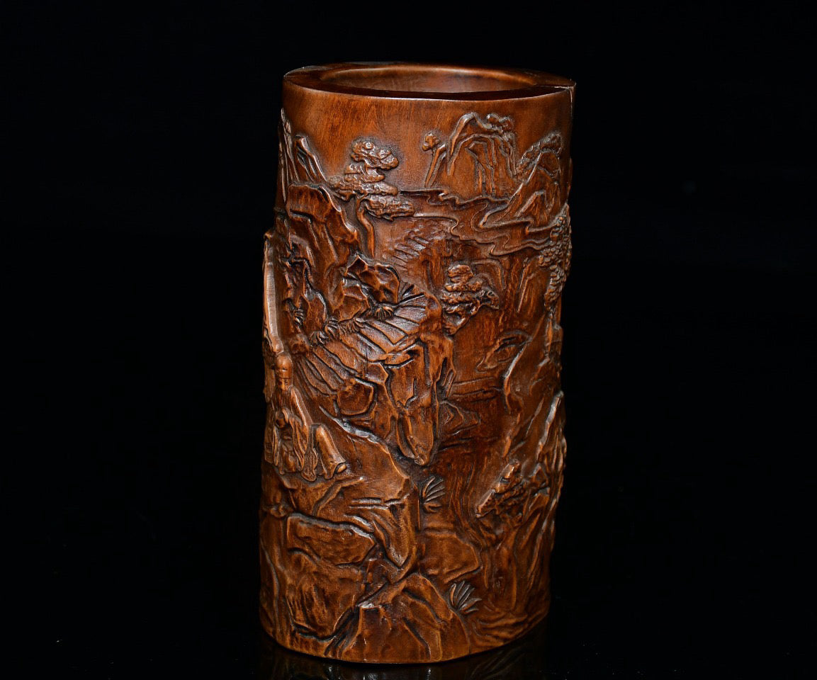 Huangyang wooden pen holder ornament
