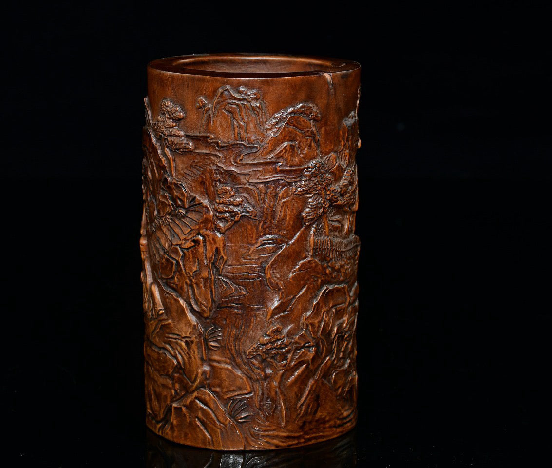 Huangyang wooden pen holder ornament