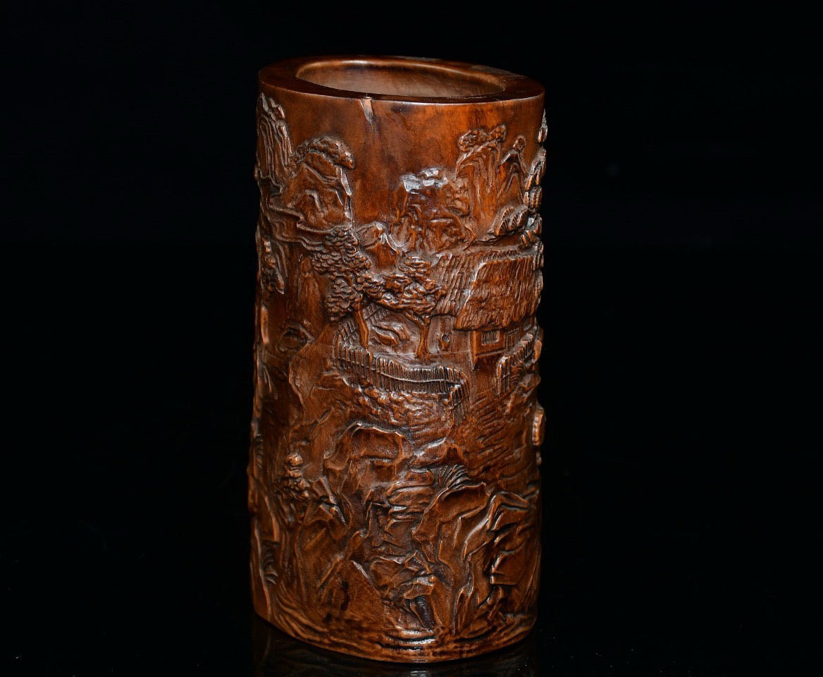 Huangyang wooden pen holder ornament