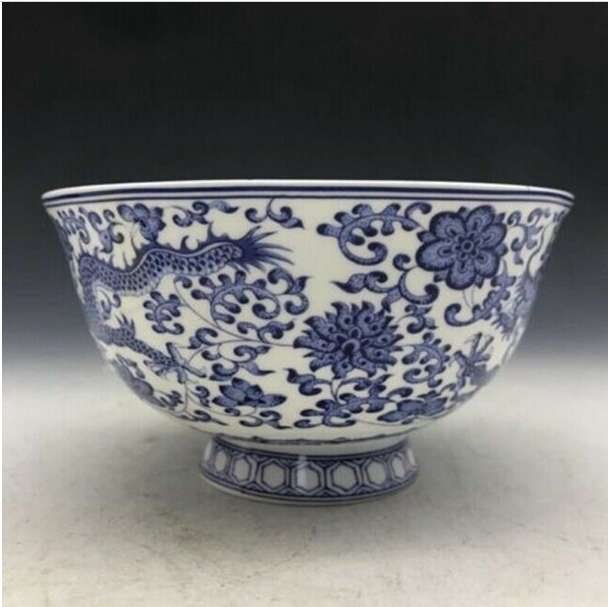 Chinese ceramic bowl painting dragon - a collection of Qianlong Marks