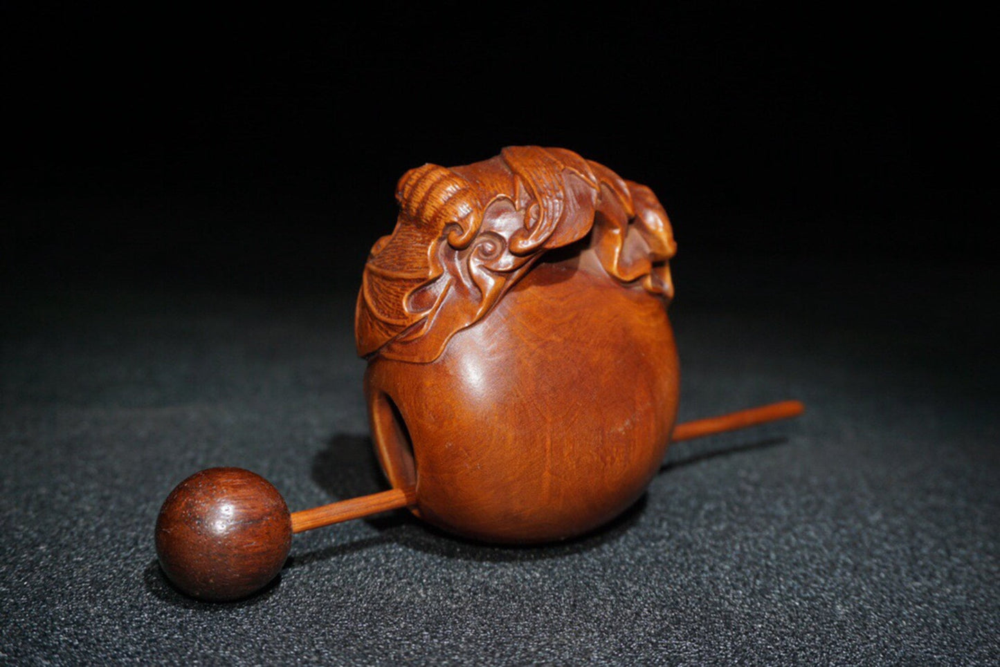 Hand carved boxwood carved wooden fish