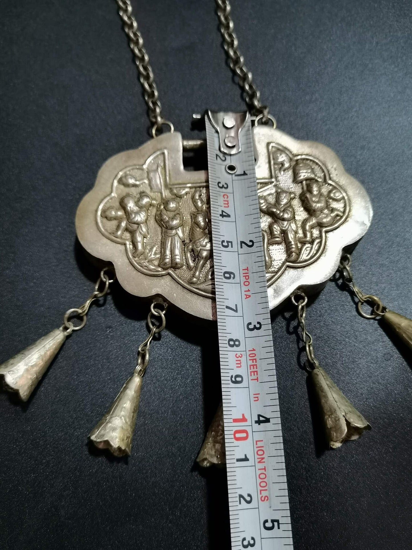 Collection of Chinese Old Silver Long Life Lock Necklace
