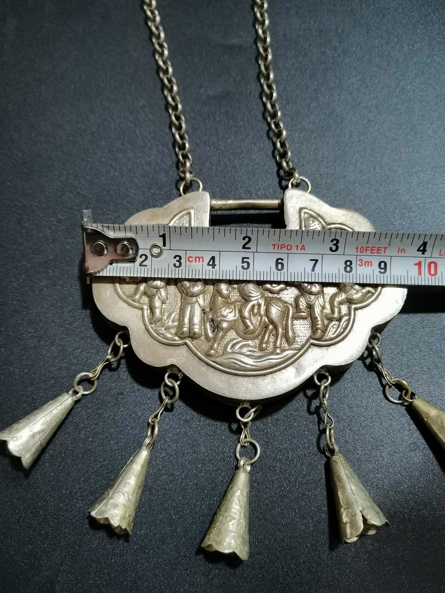 Collection of Chinese Old Silver Long Life Lock Necklace