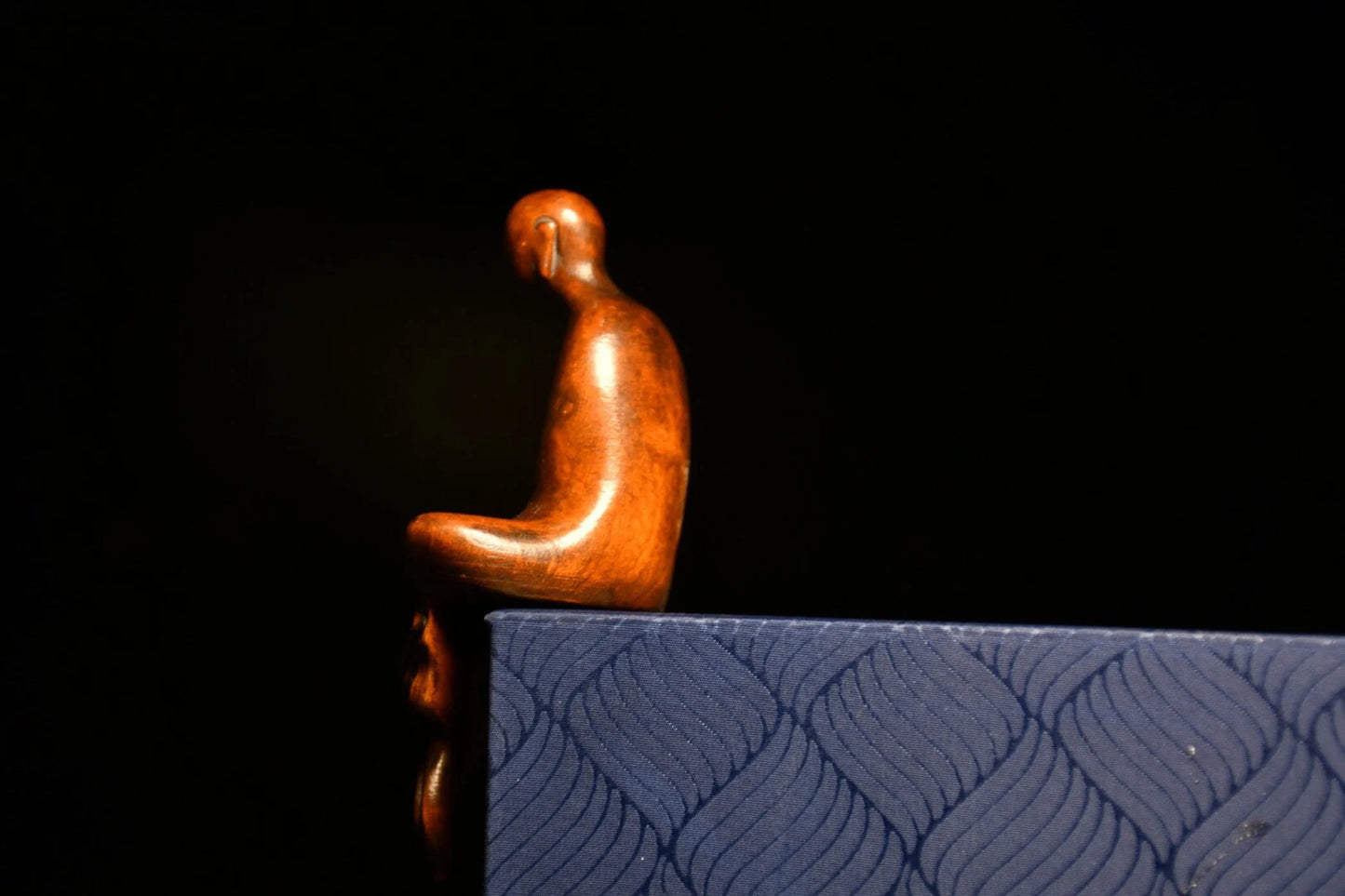 Collection of Chinese antiques pure hand-carved old collection of fine boxwood enlightenment.