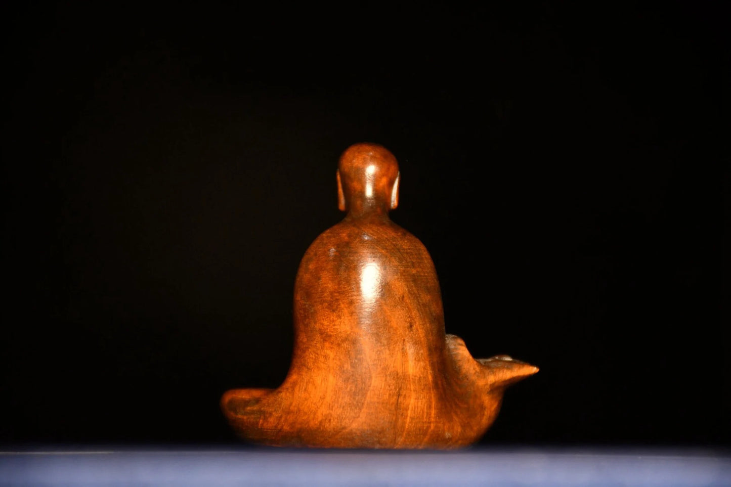 Collection of Chinese antiques pure hand-carved old collection of fine boxwood enlightenment.