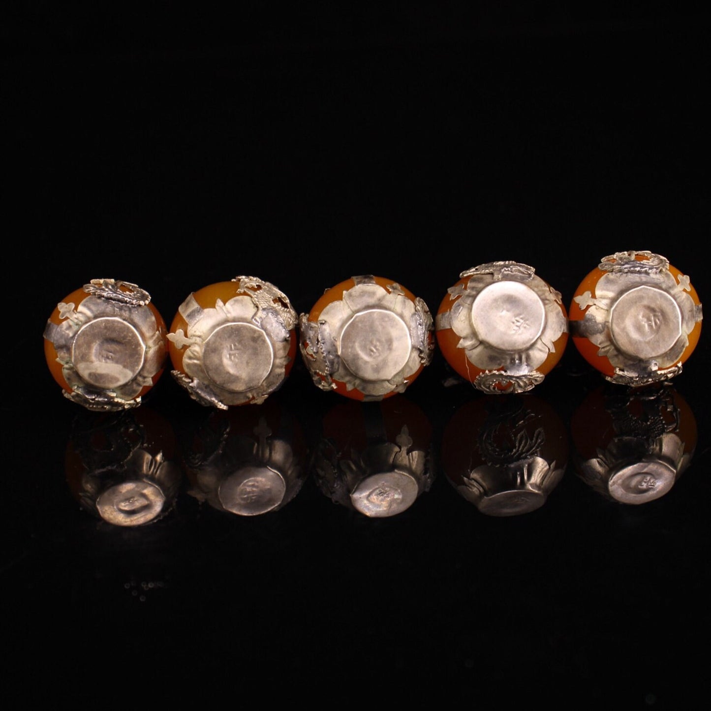 Collection of Chinese Antique Cupronickel Inlaid Beeswax Zodiac Balls.