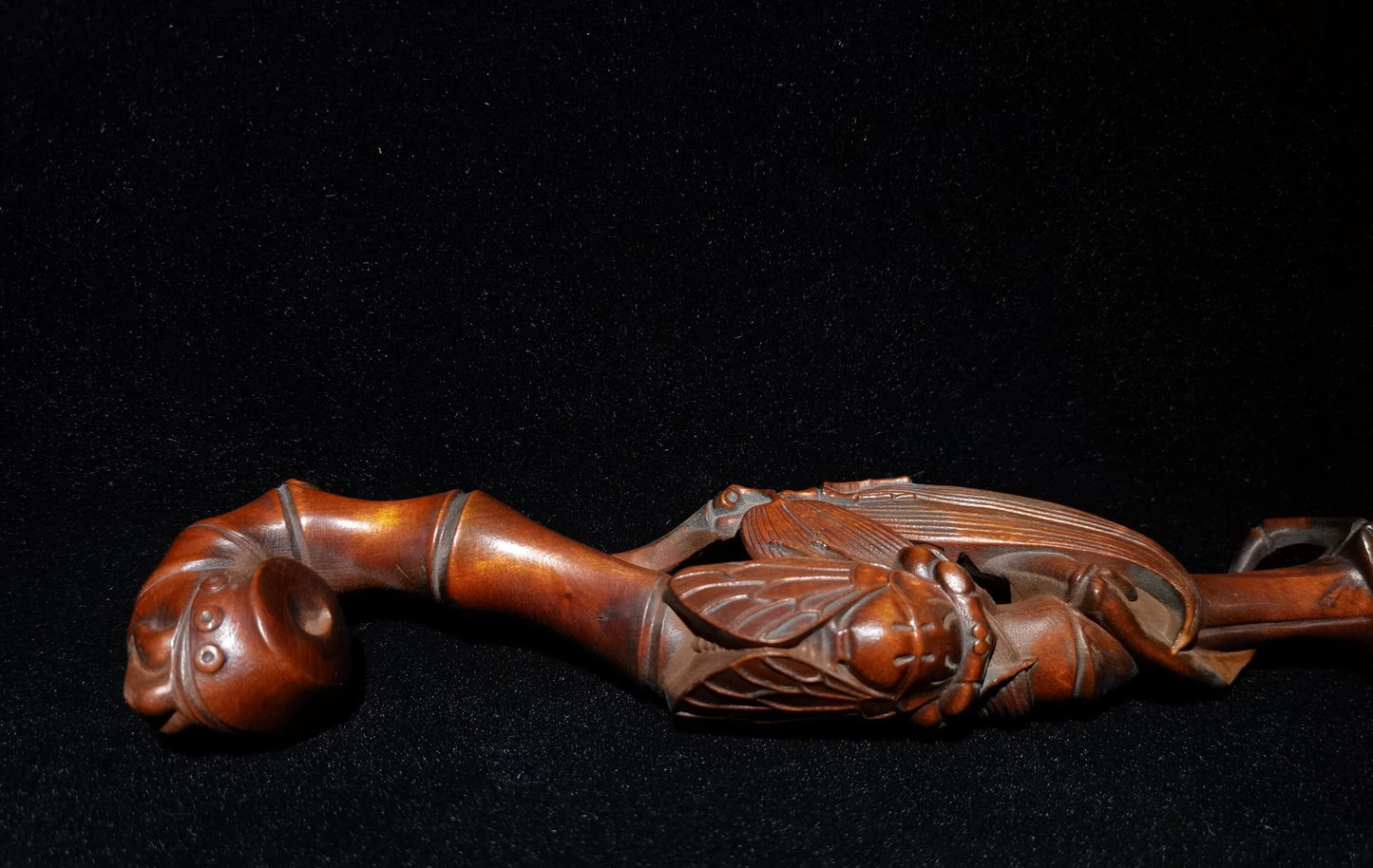 Wooden tea shovel hand-carved boxwood cicada tea shovel